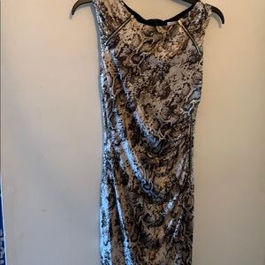 Caché Brown and gold snake print dress